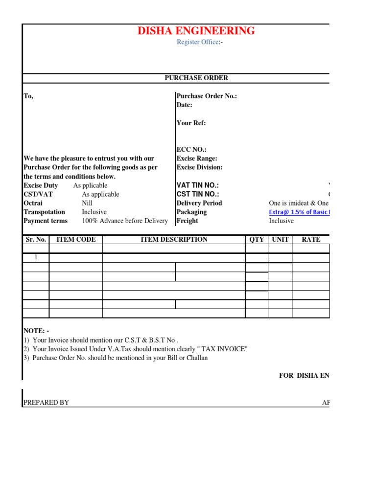 PO Formet | PDF