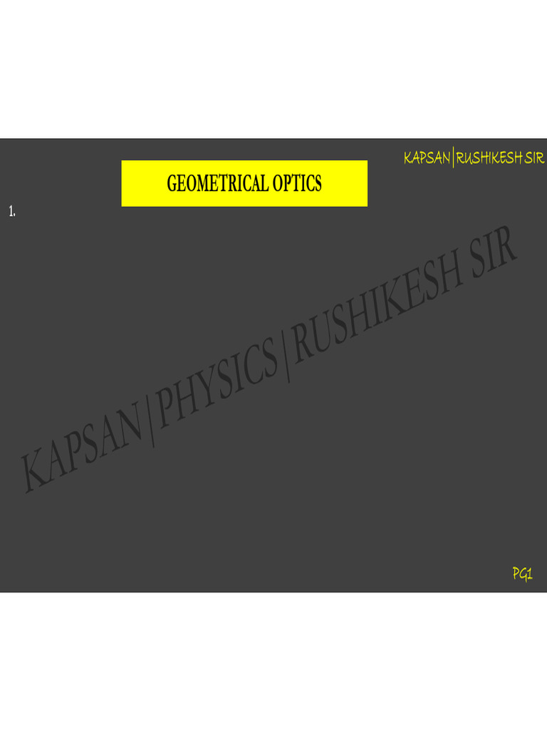 Geometrical Optics Pg1-30 | PDF | Light | Mirror
