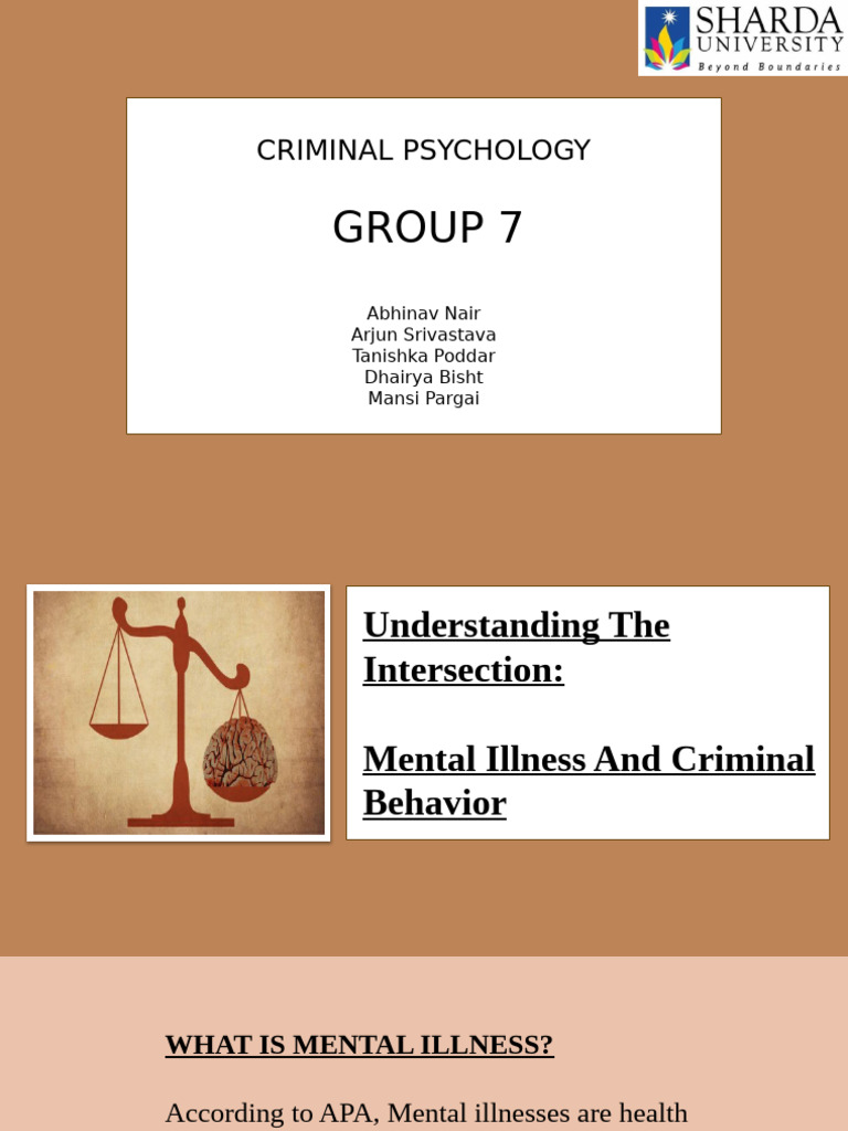 Mental Illness and Criminal Behavior Insights | PDF | Mental Disorder ...