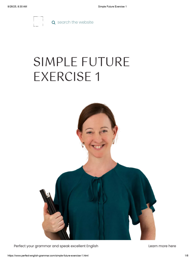 Simple Future Tense Exercise 1 | PDF | Linguistics