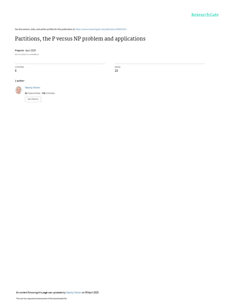 P vs NP Problem: New Polynomial Algorithm | PDF | Computational ...