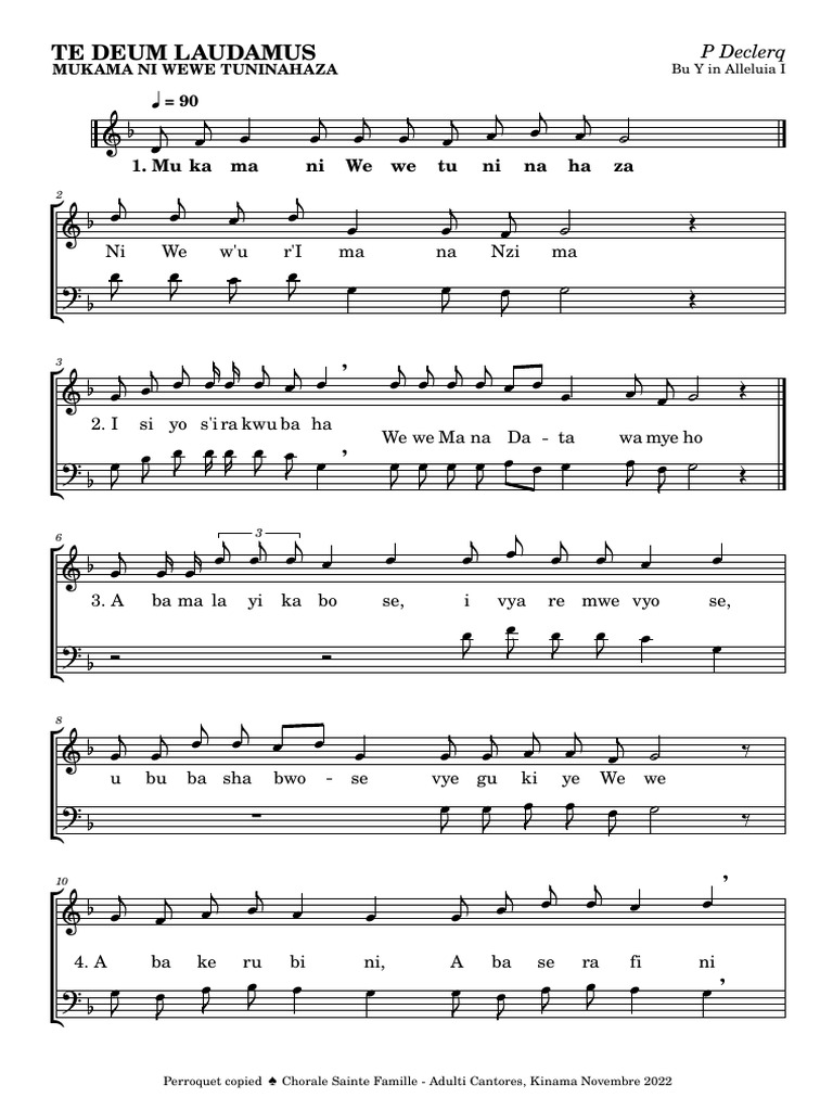 Choral Music: Alleluia and Te Deum | PDF