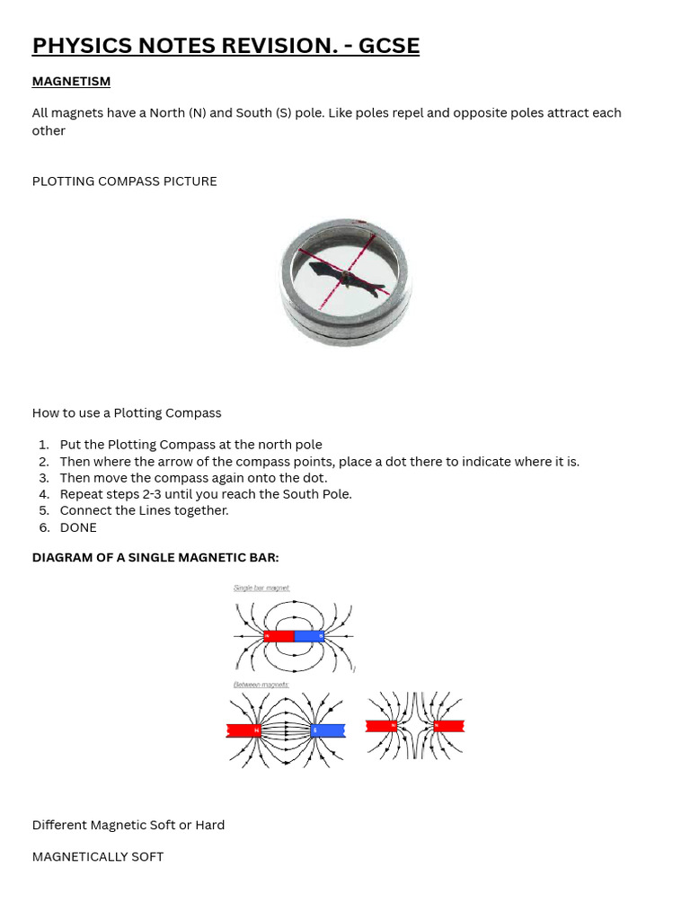 Physics Notes Revision. - Gcse | PDF