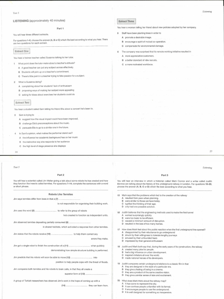 CAE Book 2 Test 5 Listening | PDF