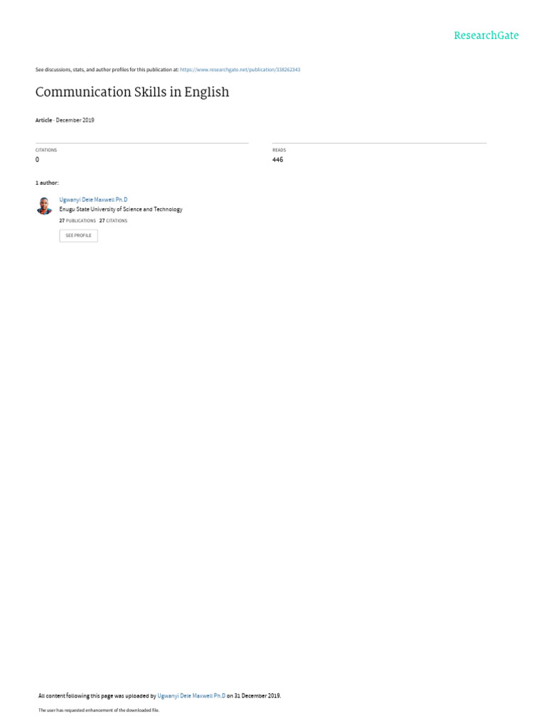 Effective English Communication Skills | PDF