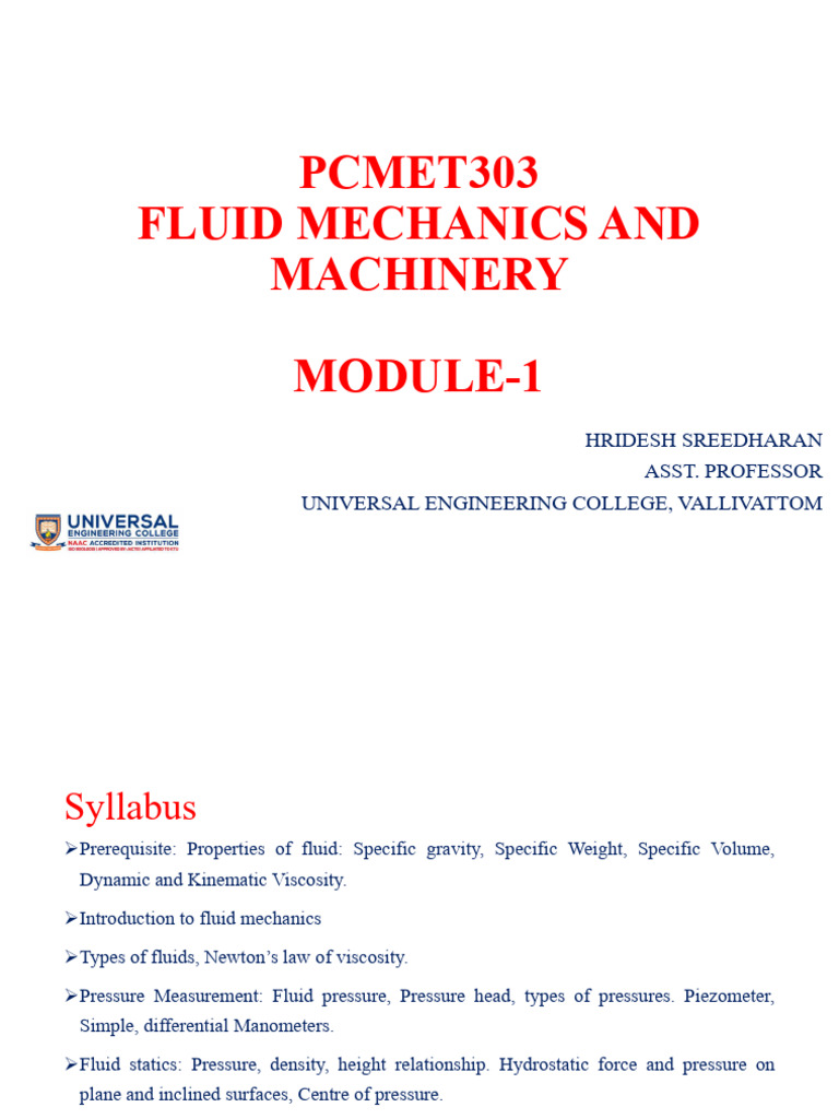 Module 1 Notes Pdf Buoyancy Pressure Measurement
