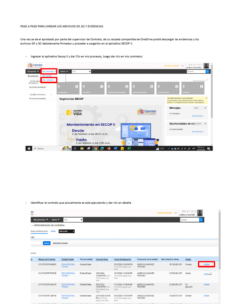 Paso A Paso para Cargar Los Archivos en Secop | PDF