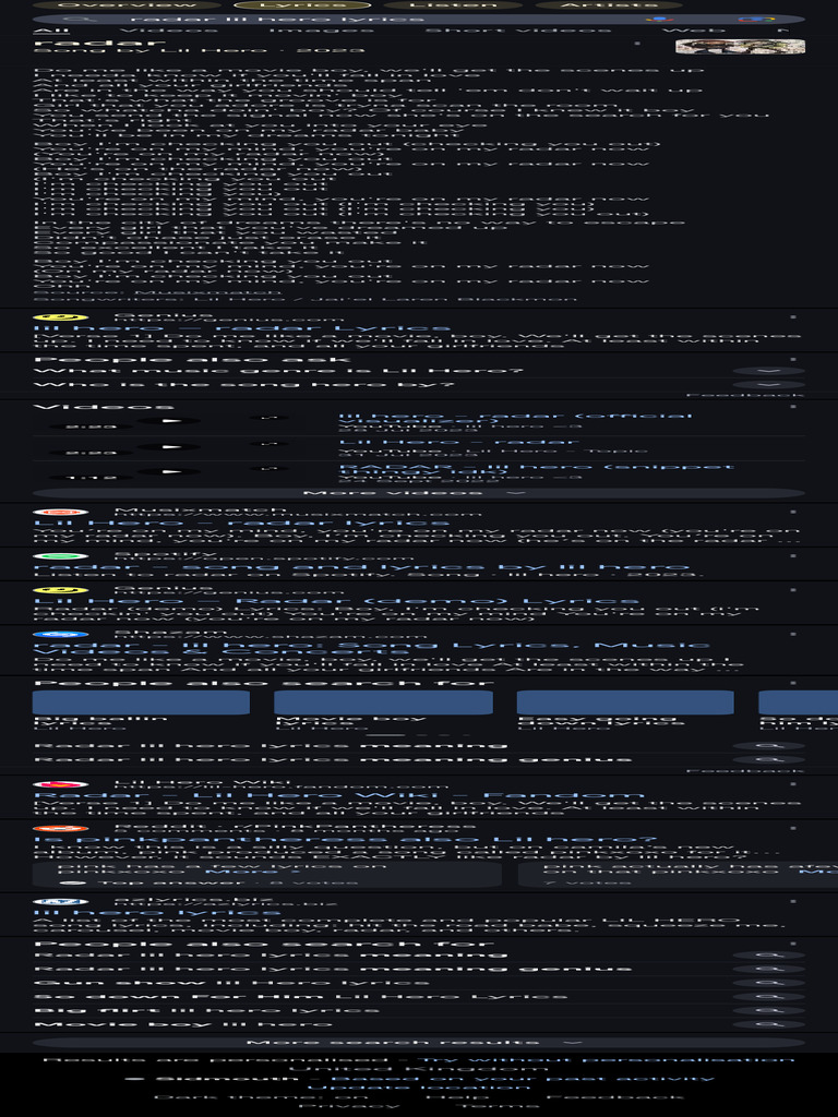 Radar Lil Hero Lyrics - Google Search | PDF