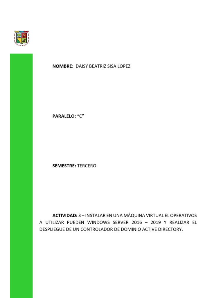 Instalar Windows Server y Active Directory | PDF | Directorio Activo ...