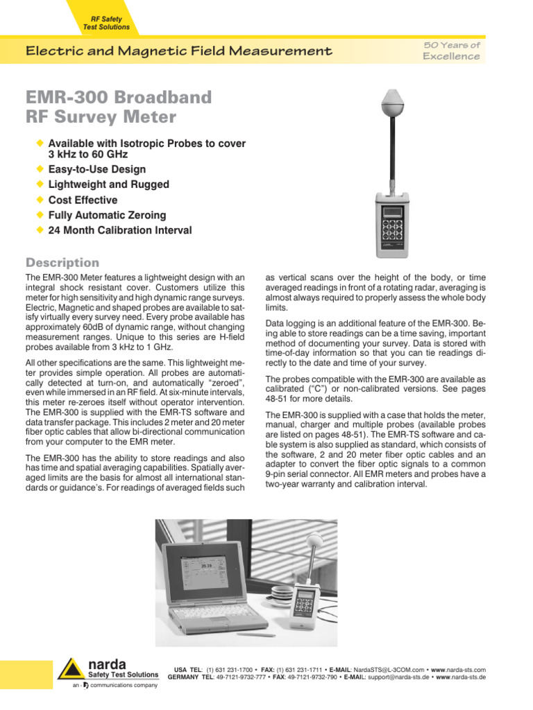 EMR-300 RF Field Measurement Solutions | PDF | Hertz | Calibration
