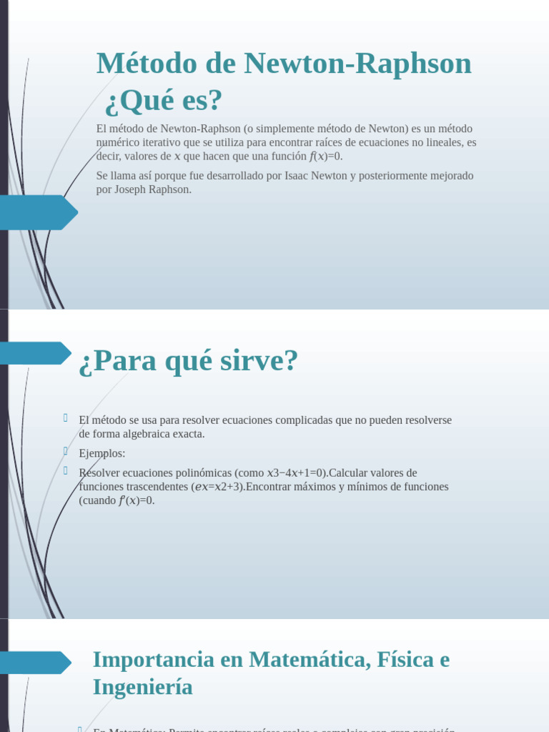 Método de Newton-Raphson: Raíces Ecuaciones | PDF