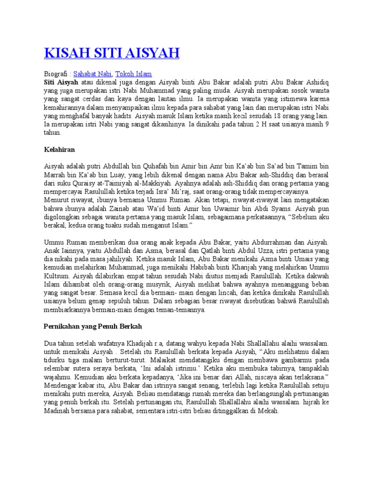 Biografi Siti Aisyah
