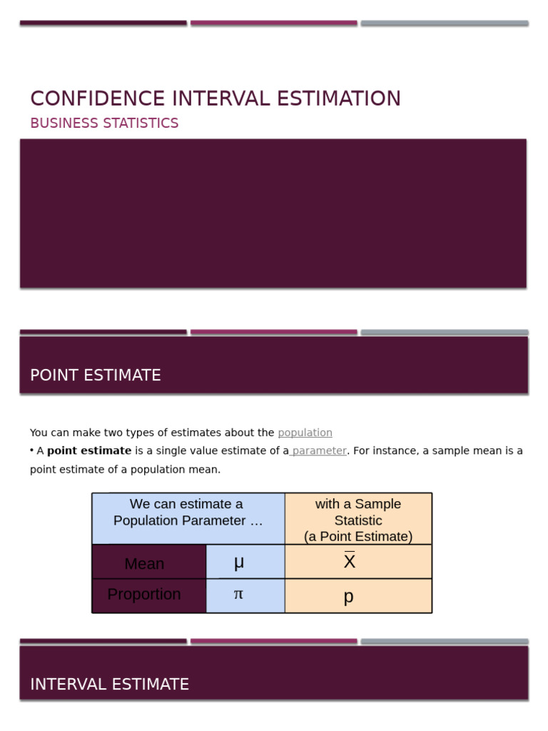 Confidence Interval Estimation Guide | PDF | Confidence Interval ...