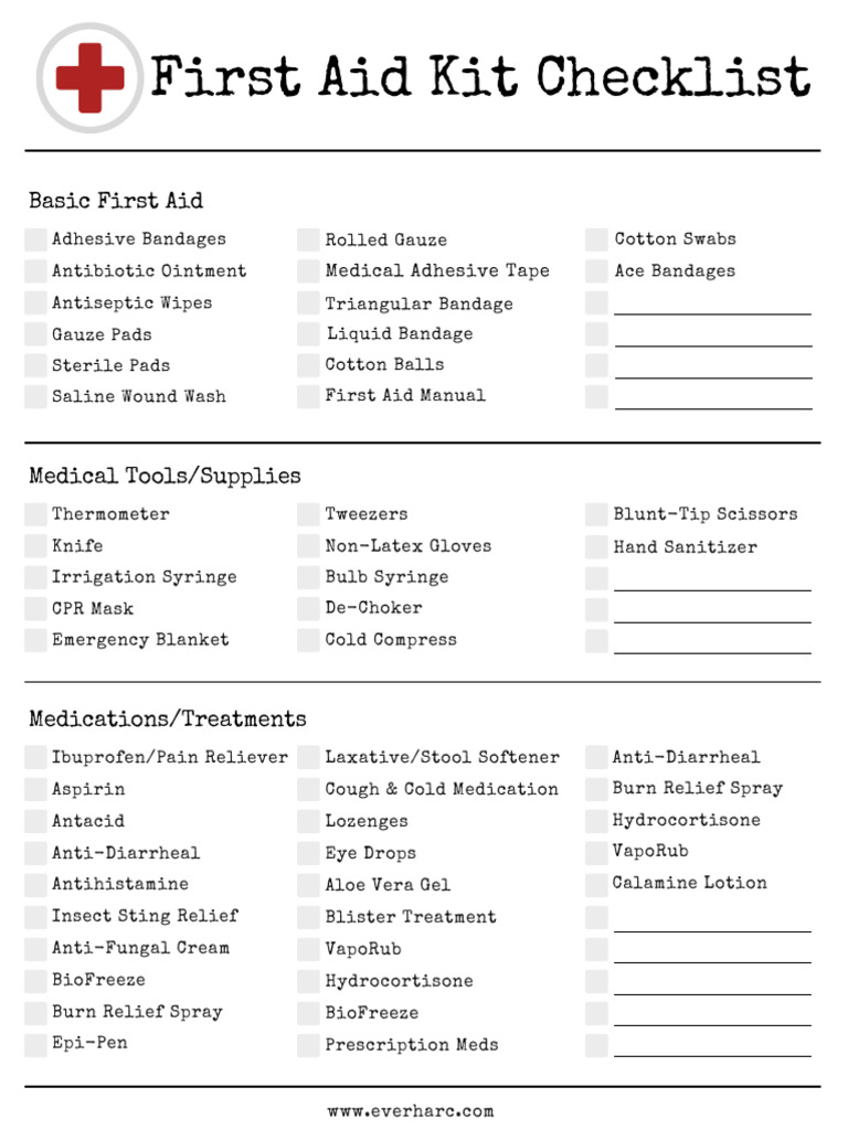 DIY First Aid Kit Checklist | PDF