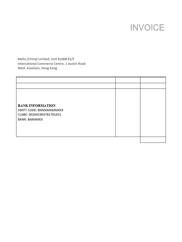 Invoice #005 for Meitu Services | PDF