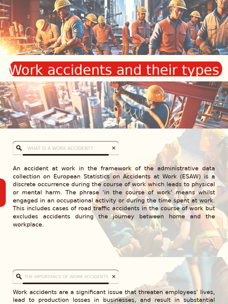 Types and Causes of Work Accidents | PDF | Occupational Safety And ...