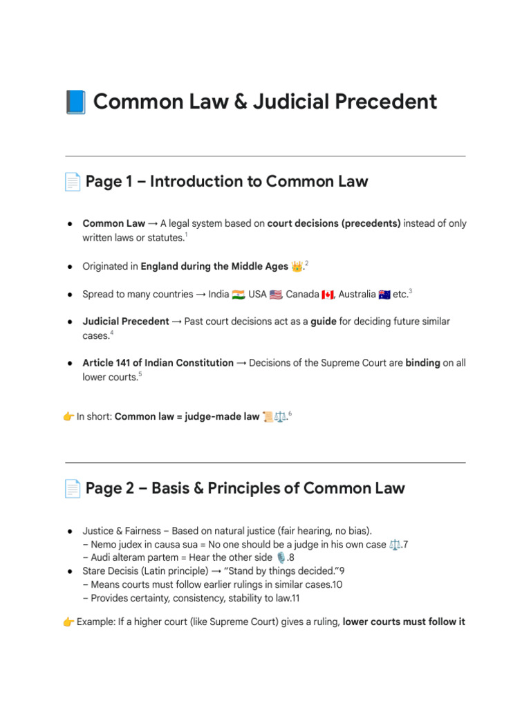 Understanding Common Law Principles | PDF | Precedent | Common Law