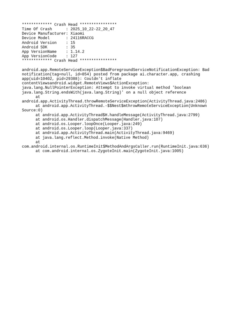 Xiaomi App Crash Report Analysis | PDF