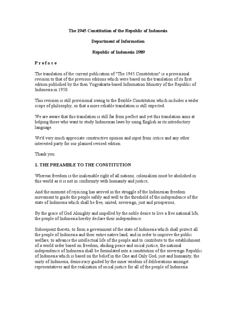 Constitution Indonesia Oath Of Office Constitution