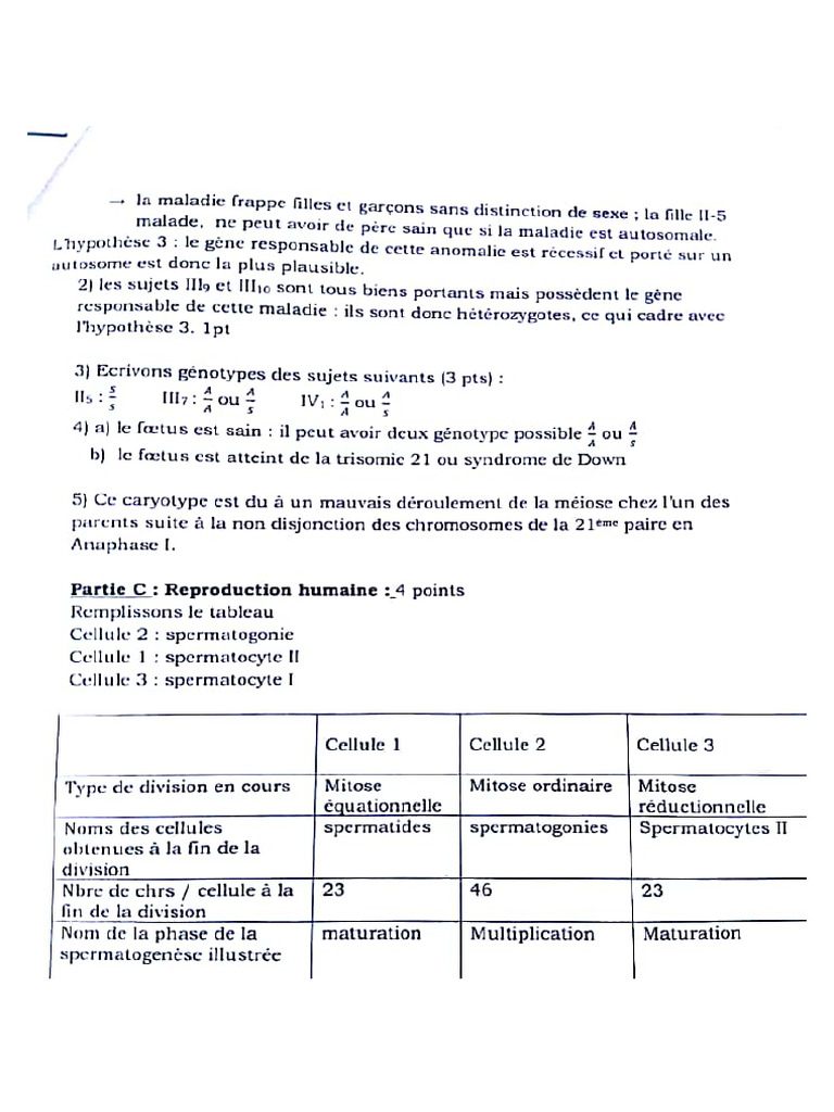 Correction de SVT Bac 2019-1 | PDF