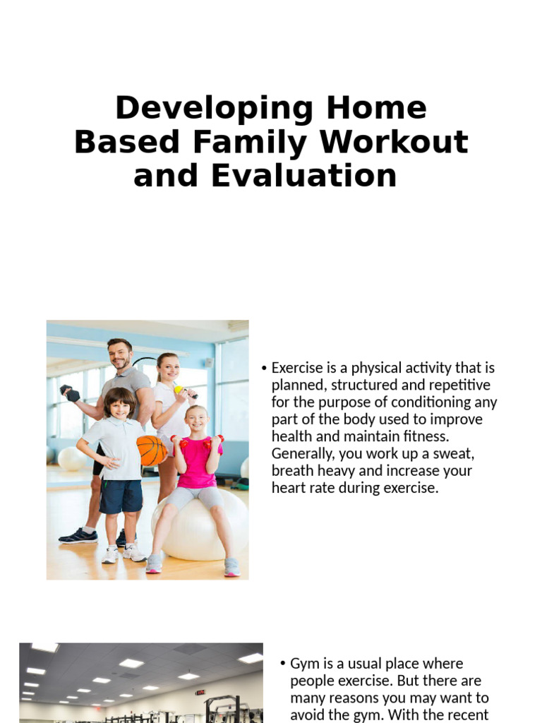 Developing Home Based Family Workout and Evaluation | PDF | Strength ...