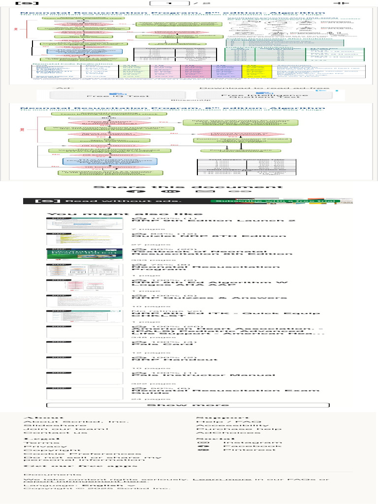 Neonatal Resuscitation NRP 8th Algorithm PDF Cardiopulmonary ...