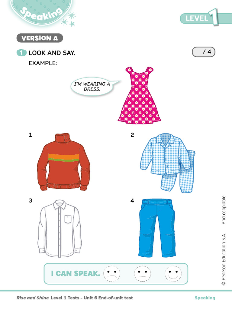 Level 1 Speaking Test: Unit 6 | PDF