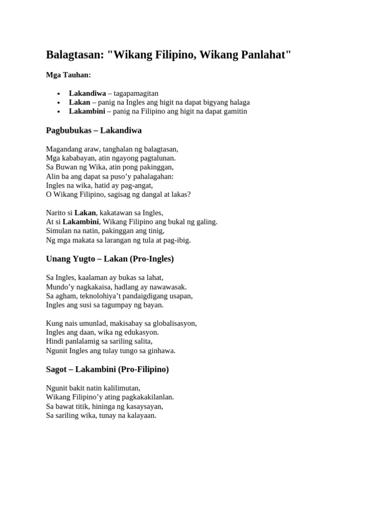 Balagtasan | PDF