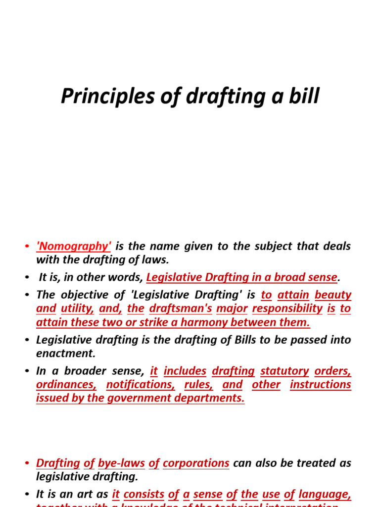Principles of Legislative Drafting | PDF | By Law | Constitution