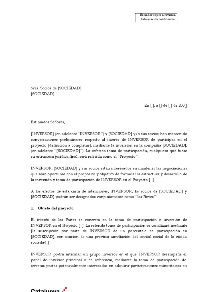 Carta de Intenciones