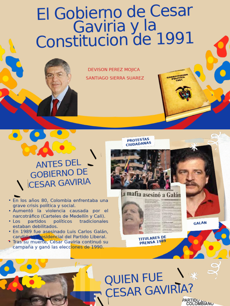 Colombia Introduction Presentation in Blue and Yellow Informative Style ...