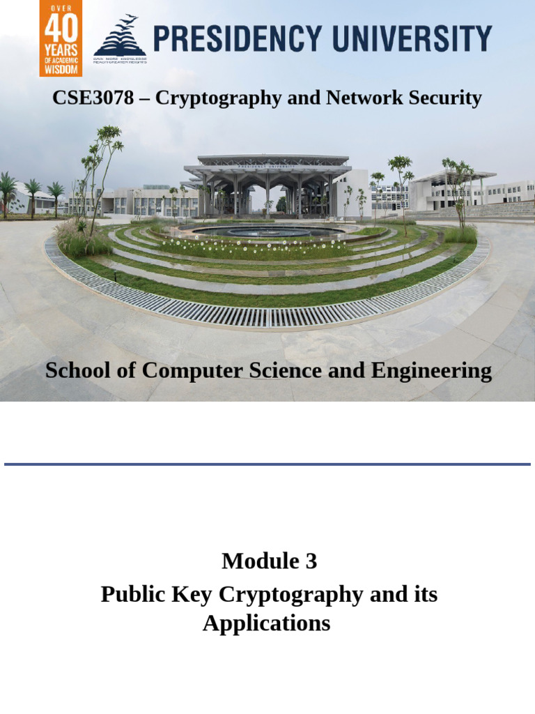 CSE3078 _ Module 3 (1) | PDF | Public Key Cryptography | Key (Cryptography)