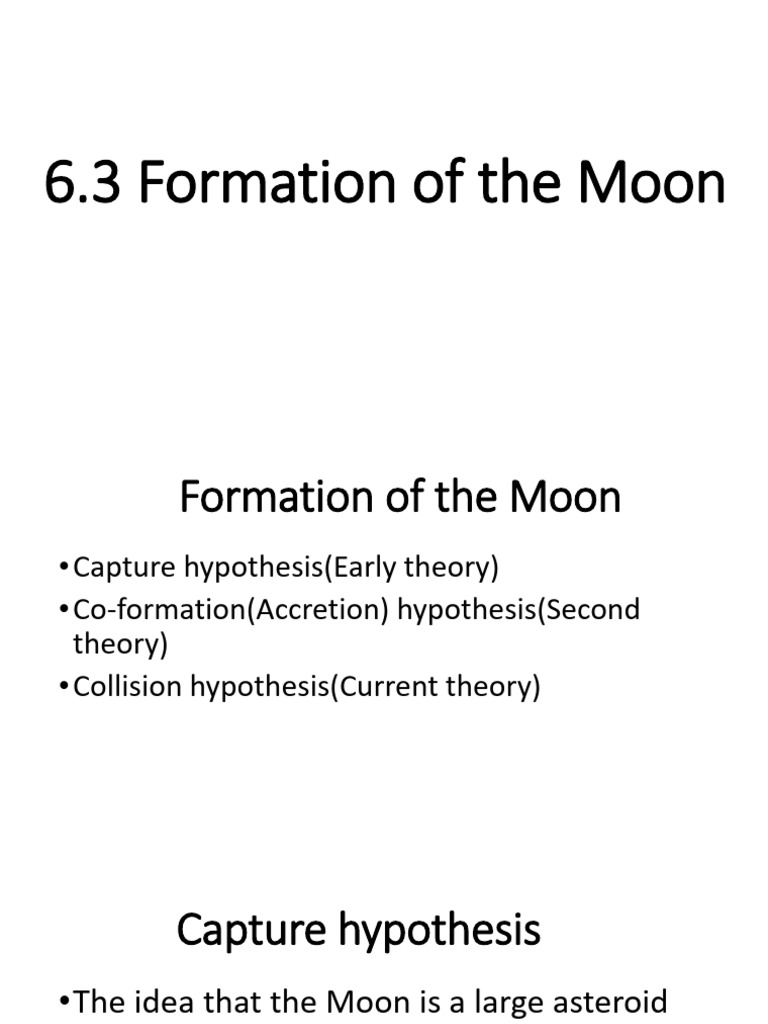 6.3 Formation of The Moon - Class Notes | PDF