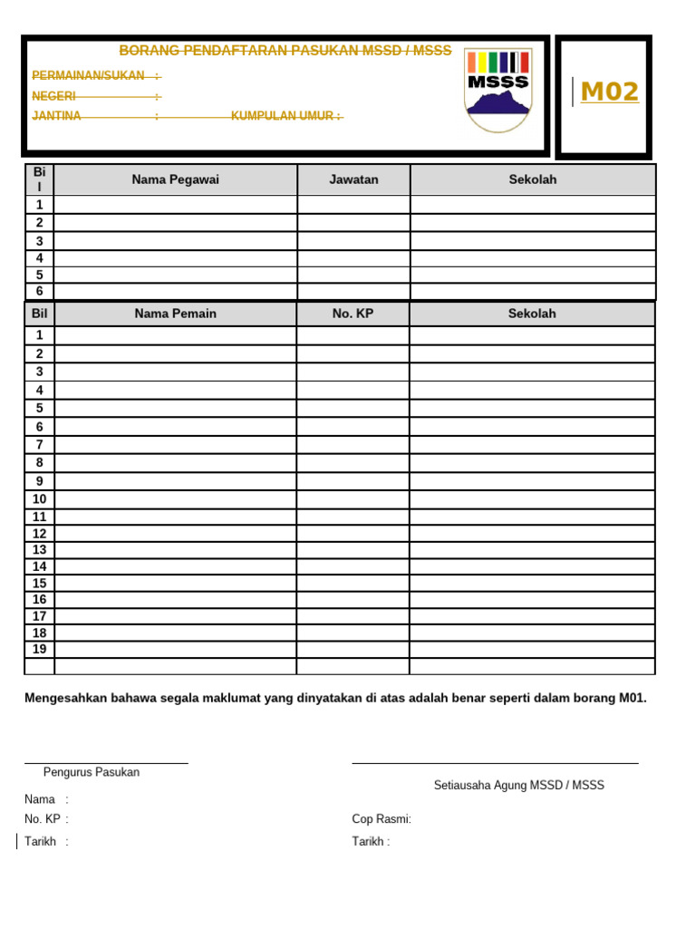 Borang M02 | PDF