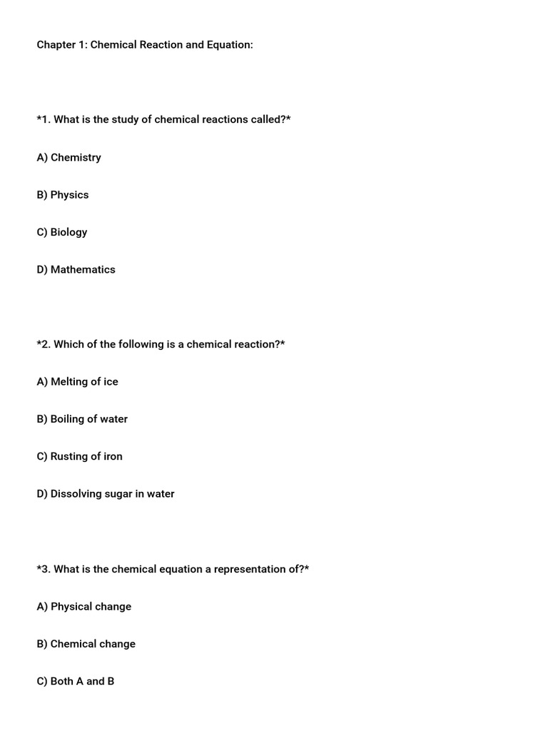 Understanding Chemical Reactions and Equations | PDF | Chemical ...