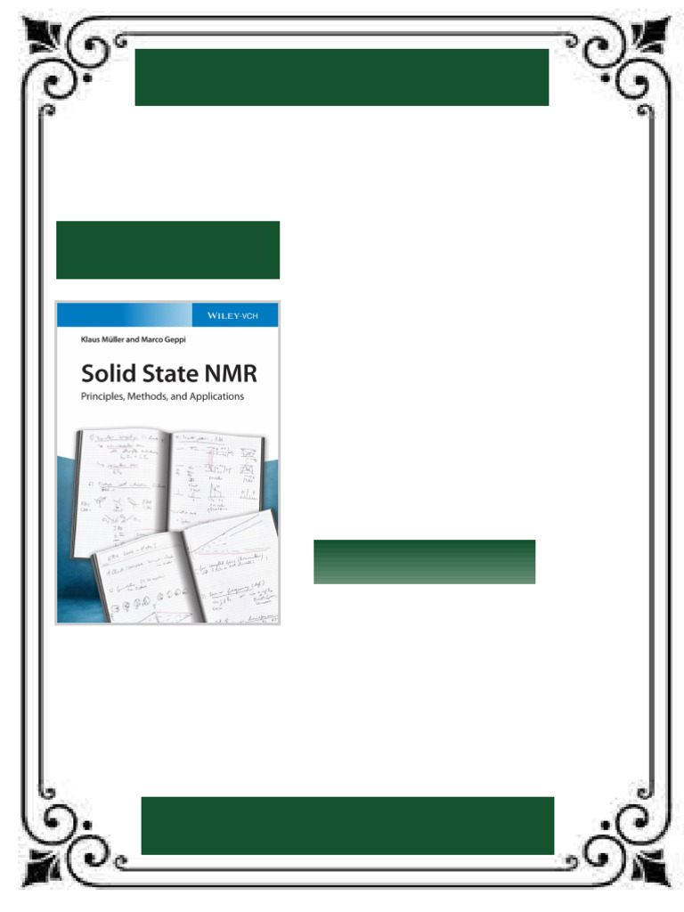 Solid State NMR Principles Methods and Applications 1st Edition Klaus ...