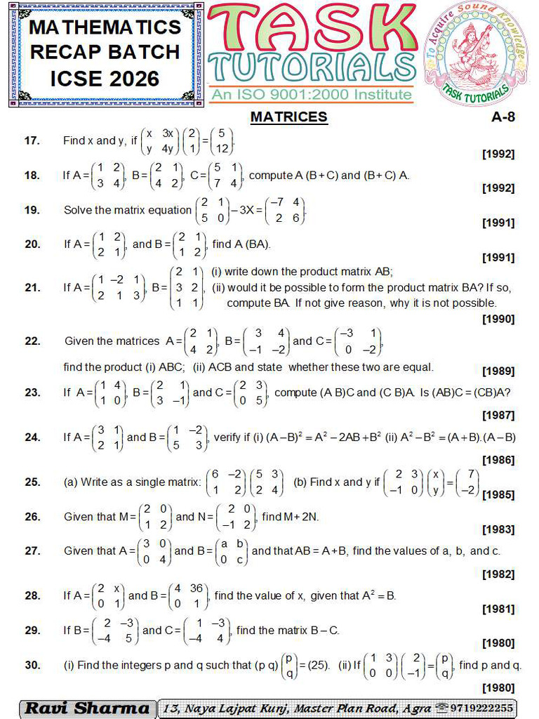 Matrices 2026 2 | PDF