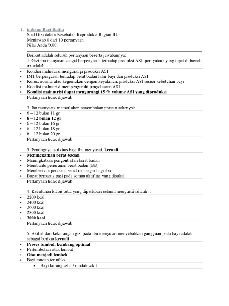 Soal Gizi