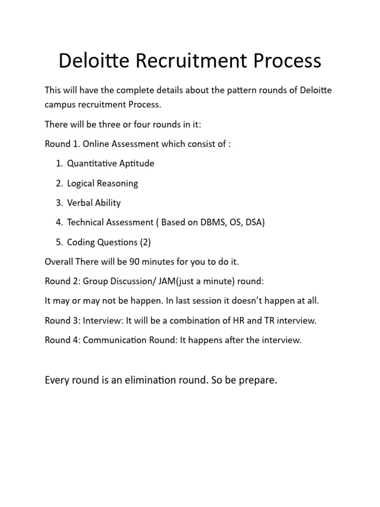 Deloitte Campus Recruitment Guide | PDF | Computer Programming ...