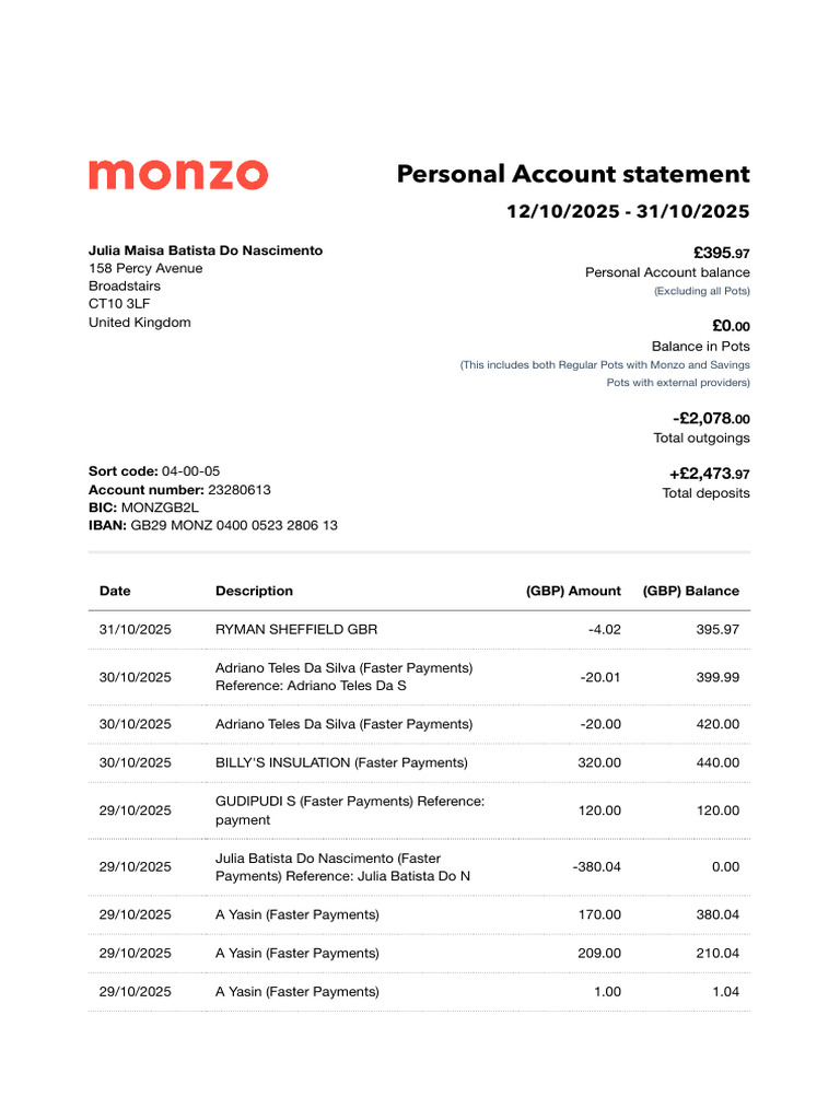 Personal Account Statement Summary | PDF | Deposit Account | Financial ...