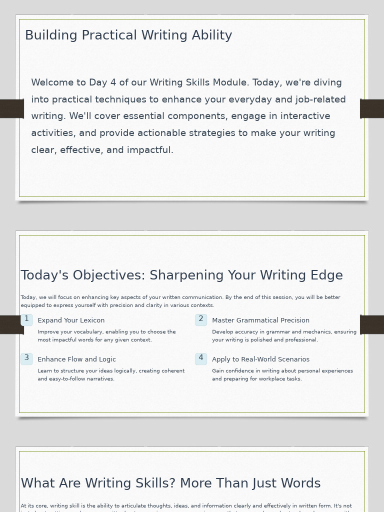 Enhance Your Writing Skills Today | PDF | Communication | Vocabulary