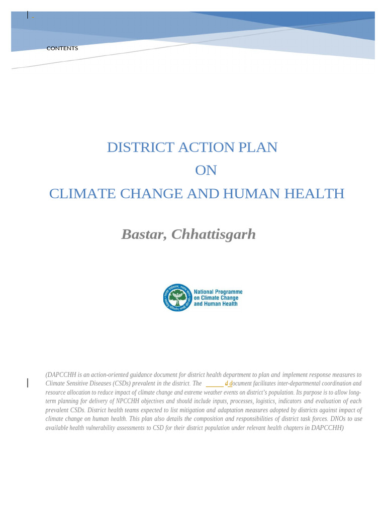Bastar Climate Change Health Action Plan | PDF | Air Pollution ...