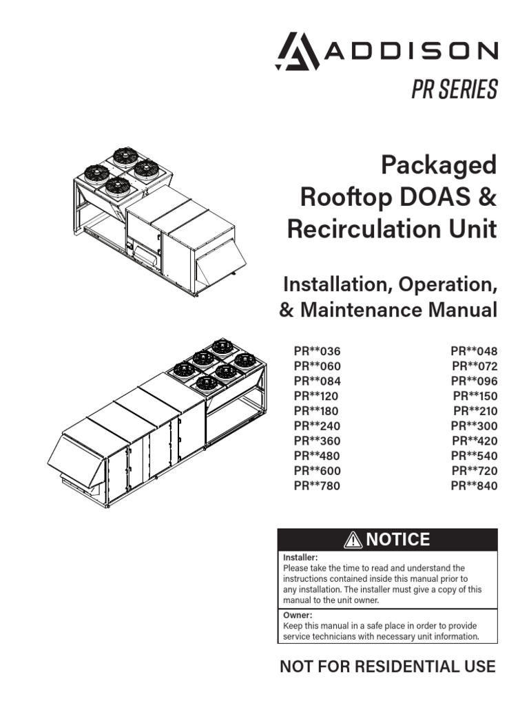 PR Series Rooftop Unit Manual | PDF | Building Automation | Engineering ...
