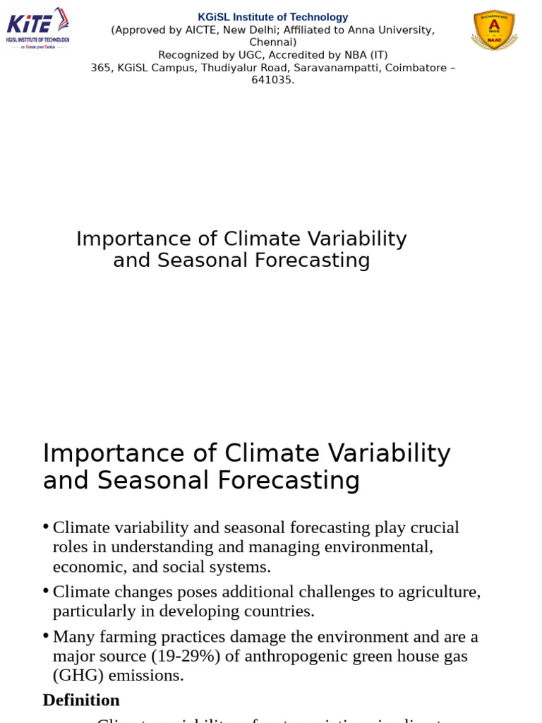 Climate Variability and Seasonal Forecasting | PDF | Climate Change ...