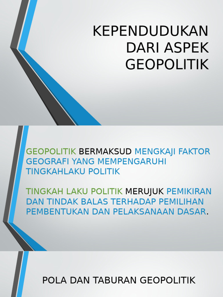 Kependudukan Dari Aspek Geopolitik | PDF