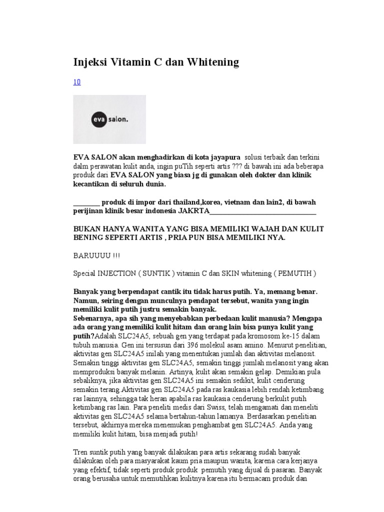 Injeksi Vitamin C Dan | PDF