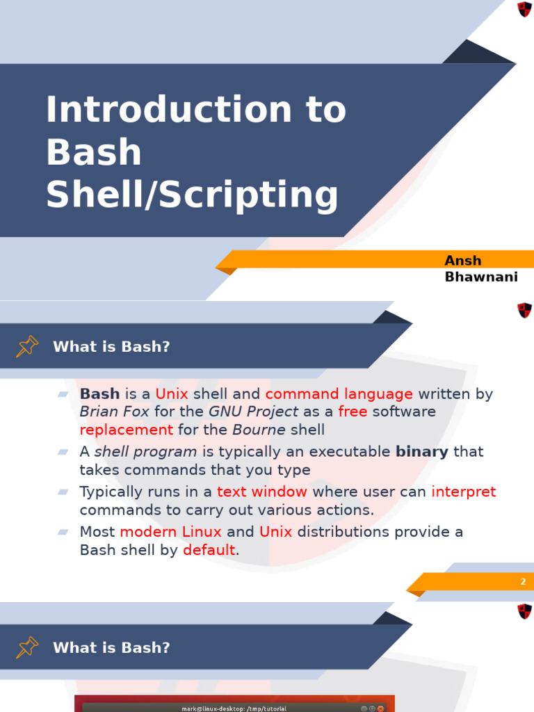 Introduction to Bash Shell Scripting | PDF | Command Line Interface ...