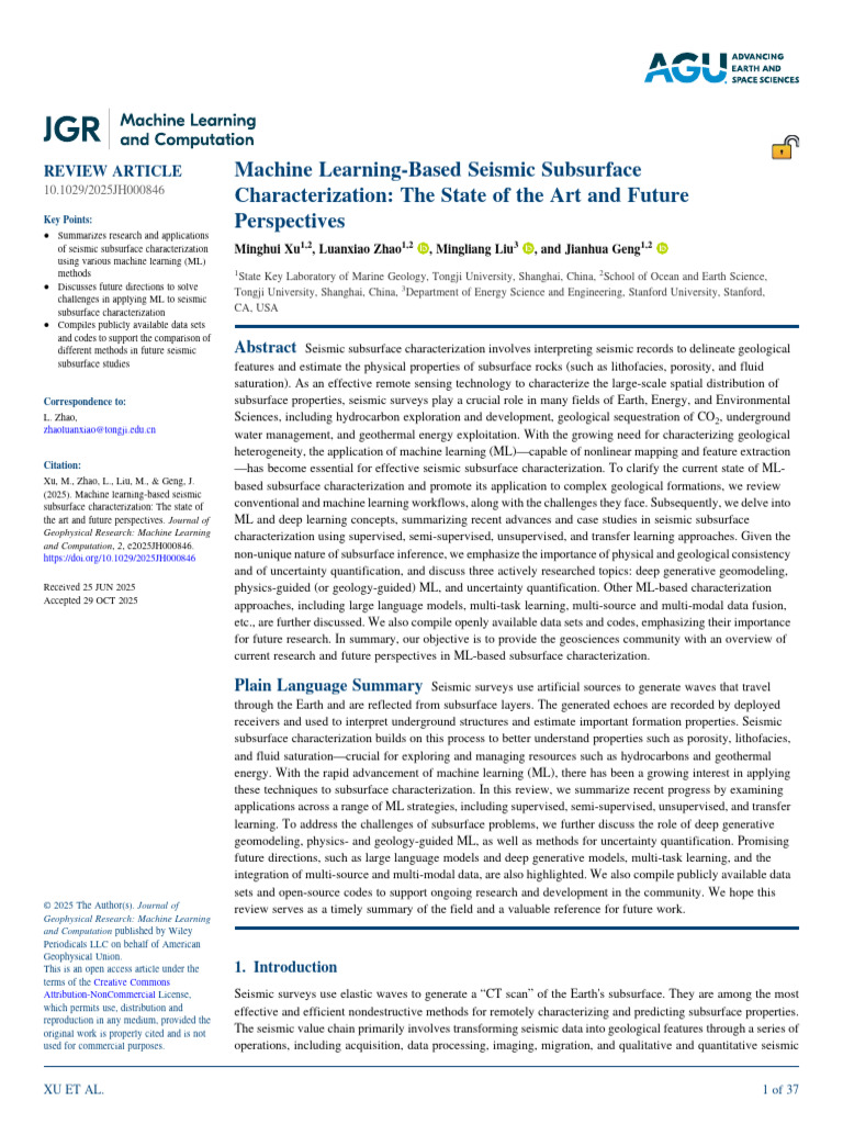 Machine Learning in Seismic Characterization | PDF | Machine Learning ...