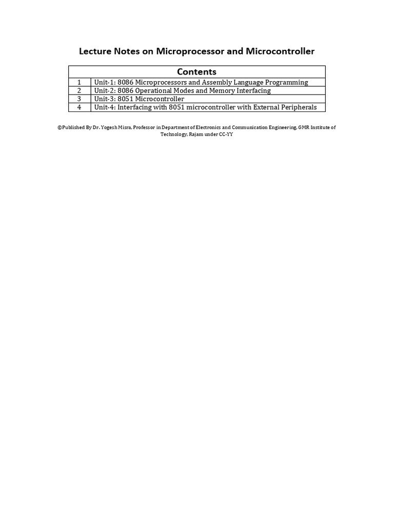 MPMC Lecture Notes (Prepared by Dr. Yogesh Misra) | PDF | Computer ...