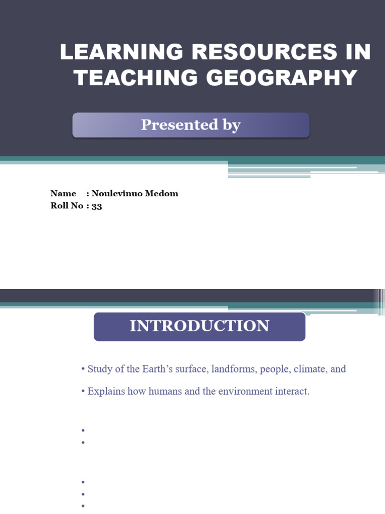Learning Resources in Teaching Geography Presentation | PDF | Geography ...